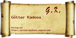 Götter Kadosa névjegykártya